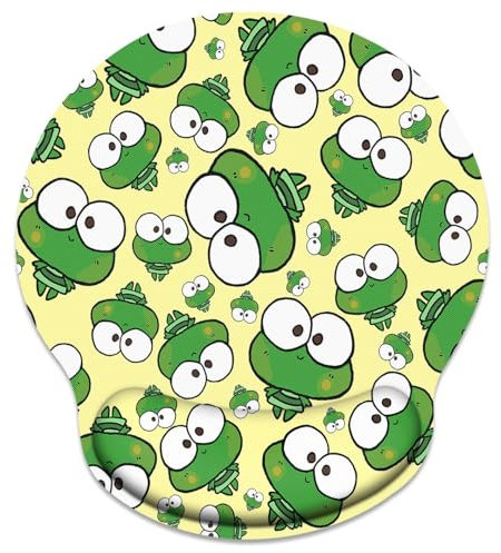 Britimes Ergonomisches Mauspad mit Handgelenkstütze, grüner niedlicher Frosch, rutschfeste Gummiunterseite, Mauspad für Zuhause, Büro, Gaming, Arbeiten, Computer, Laptop, einfaches Tippen und