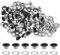 QUARKZMAN 100Pcs Ojales Arandelas de 1/4 (6mm) de Diámetro Interior, Ojales Metálicos con Arandela Autoadhesiva para Zapatos, Cuero, Cuentas, Tela de Lona, Etiquetas, Negro Mate
