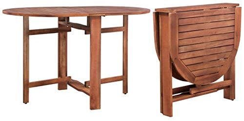 ShCuShan Klappbarer Gartentisch 120 x 70 x 74 cm Gartentisch Balkontisch Klappbar Campingtisch Outdoor BalkonstüHle Gartentisch Klappbar Wetterfest Akazienholz Massiv