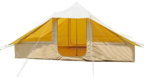 Glamping-Zelt – wasserdichtes Glockenzelt mit Herdanschluss für Familiencamping zu jeder Jahreszeit, Jurtenzelt aus Baumwolle (Baumwolle 440 x 300 x 235 cm)