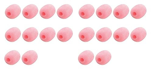 Hundnsney Lot de 20 Pare-Brise pour Micro-Casque à, Housse en Mousse éponge pour Microphone, Taille Mini, Pare-Brise pour Micro-Cravate Rose