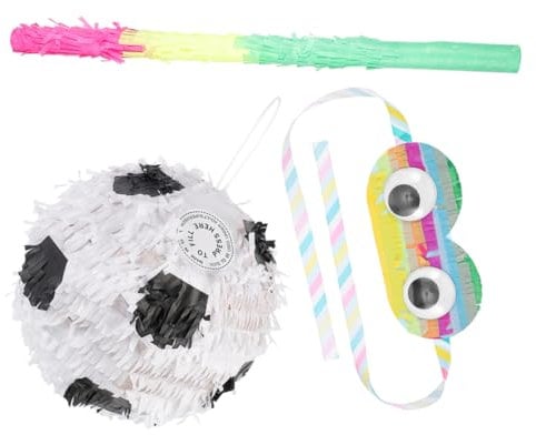 Fußball Piñata Satz 1 Satz aus Papier mit Stock und Blinder