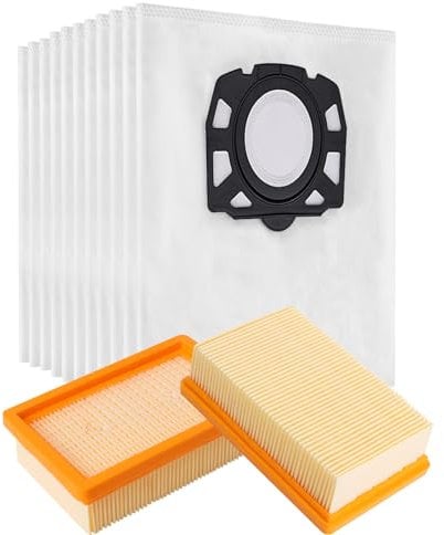 Kit 10 Sacs + 2 Filtres pour Aspirateur Karcher WD4 WD5 WD6 MV4 MV5 MV6
