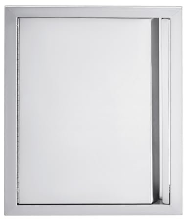 GarveeLife BBQ Access Door 17W x 24H Inch, Outdoor Kitchen Doors with Weatherproof 304 Stainless Steel Built in Single Access Doors for Outside Kitchen Commercial Grilling BBQ Island Barbeque Station