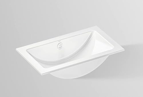 Alape EB.R585 Einbaubecken mit Lackschaden, rechteckig, 585 x 347 mm, innen und außen glasiert, Weiß, ohne Hahnloch, mit Überlauf/Waschtisch/Waschbecken