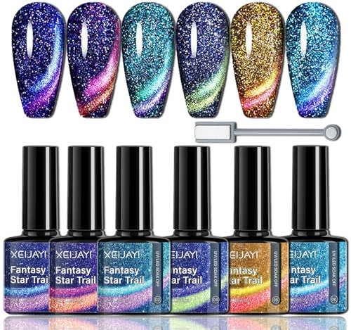 Cat Eye Gel Nail Polish Quick Dry, Nail Varnish, Long Lasting Nail Varnish Natural Nail Polish for DIY Nail Art, Highly Pigmented Nail Polish Gift for Girls