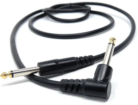 1.5m 6.35mm 1/4 Mono Male to Right Angle Male Jack Audio Cable Lead for Guitar, AMP, Synths, Amplifier, Speaker, Electric Piano, Midi Keyboard, DJ 5ft