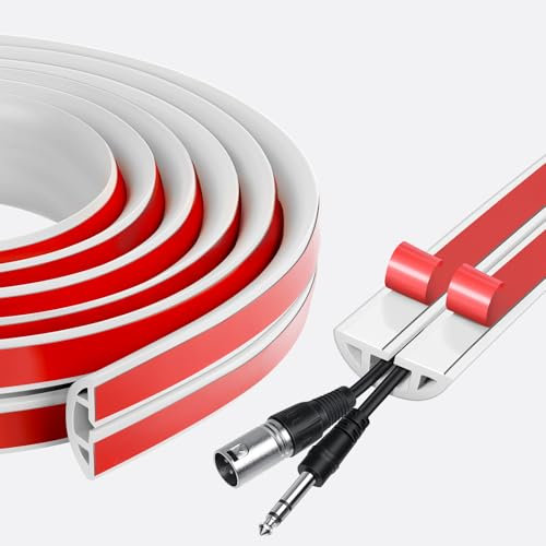 AiQInu Goulotte Passe Câble,Goulotte Électrique,Cache-Câble en Pc Souple,Convient À Tous Les Câbles d'alimentation,pour La Maison,Le Bureau,L'École,La Salle des Machines,30 Mm × 3 Mètres,Blanc