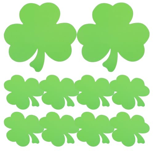 Lurrose 40St St Patrick's Tag Deko Klee-Decoupage DIY-Dekorationsideen Kleeblatt-Dekoration aus Papier Kleeblatt- für die Wand 300 g beschichtetes Papier Light Green