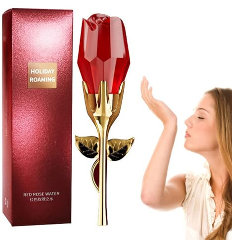 Valentine's day - Profumo da donna a forma di rosa, a lunga durata di feromone, forte fiducia in se stessi, un profumo che attira gli uomini e rilascia il tuo fascino della tentazione (rosso A)