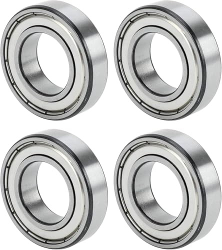TUZUK 4 Stück 6204-ZZ Kugellager Abgedichtet 20x47x14mm Vorgeschmiert/Chromstahl/Gummi Doppeldichtung, 6204ZZ Rillenkugellager