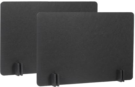 PATIKIL Trennwand Für Schreibtisch 2 Set 24 x 16 Zoll Akustische Freistehende Trennwand Schreibtisch Privatsphäre Panel Mit 8 Stützfüßen Für Büro Arbeitsplatz Bibliothek Schwarz
