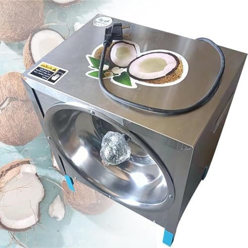 LQQYJSM Elektrische Kommerzielle Kokosnuss-Extraktionsmaschine Mit Edelstahl-Bohrer, Kokosnuss-Reibe Schaber Zerkleinerer, Kokosnuss-Zerkleinerer, Produktivität 50–60 Stück/Stunde