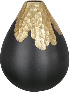 FAVO Vase - Gold, schwarz - Aluminium - H. 26cm - Dekovase