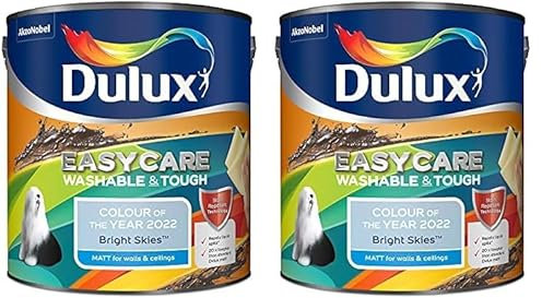 Dulux Easycare Washable & Tough Matt Emulsion Paint - Bright Skies - 2.5 Litre, 5599870 (Pack of 2)