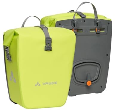 VAUDE Fahrradtaschen für Gepäckträger Aqua Back 2x24L, bright green | Fahrrad Gepäckträgertasche hinten – einfache Befestigung – Made in Germany - 48L Gesamtvolumen - wasserdicht