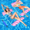 Hamaca Flotante – Hamaca de Agua con Bomba de Aire – Tumbona Piscina Flotador con Malla – Colchoneta Hinchable para Playa, Piscina, Vacaciones (Magenta)