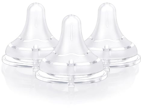 LittleForBig Silicone Soft Touch Adult Bottle Nipples Replacement Teat Compatible with LittleForBig Bottles - Textured Surface 3-Pack