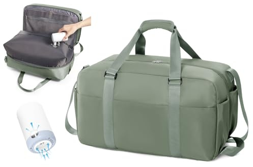 Vakuum Reisetasche Damen Handgepäck Tasche Sporttasche Weekender Bag Schwimmtasche Wasserdicht Travel Bag Duffle Bag Wickeltasche Trainingstasche Krankenhaustasche,Z2-Grün