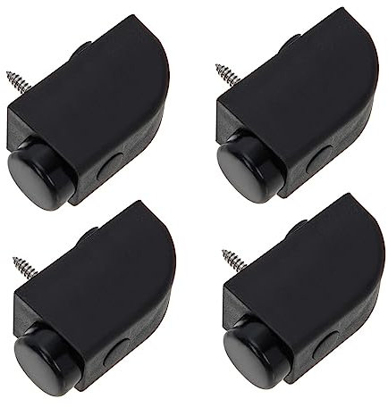 HOMSFOU 4 Pestillos De Seguridad Para Ventanas Corredizas y Puertas Limitador Antirrobo Para Niños Cerradura De Seguridad De Ventana Negro Aluminio Deslizante