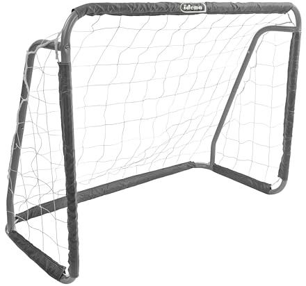 Idena 40397 - Fußballtor aus Metall, Maße ca. 124 x 96 x 61 cm, Tor für Outdoor und Indoor, Inkl. 4 Heringe, Werkzeug und Anleitung