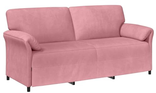 vidaXL 3-Sitzer-Sofa Rosa 198 x 83 x 95 cm Samt, Wohnzimmer, modernes Sofa, samtiger Lounge-Sessel, Bequeme Couch, symmetrisches Design, kuscheliges Möbel