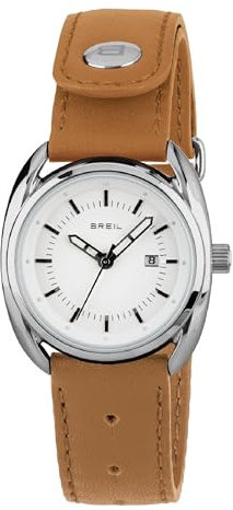 Breil Uhr Damen BEAUBOURG Ziffernblatt Weiss Bewegung NUR Zeit Quartz e GÜRTEL KALB Leder BRAUN TW1594