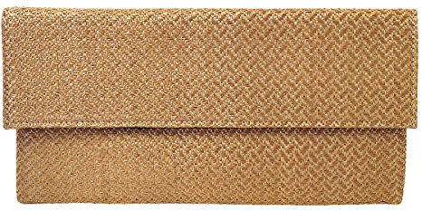 JNB Raffia Chevron Kupplung, Beige, Medium