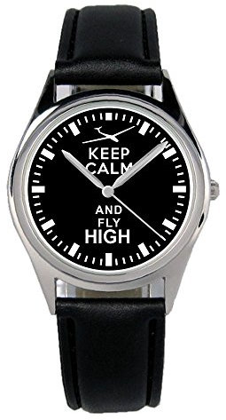 KIESENBERG Armbanduhr Segelflieger Geschenk Artikel Idee Fan Damen Herren Unisex Analog Quartz Lederarmband Uhr 36mm Durchmesser B-1837