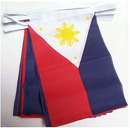 AZ FLAG - Fahnenkette Philippinen 6 Meter Mit 20 Flaggen - 21x14 cm - Philippinische Girlande Flaggenkette 14 x 21 Cm