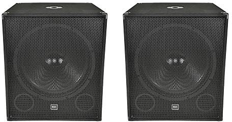 2 x QTX QT18s 18 500W Subwoofer Bass Bin Speaker Pair DJ Disco Sound System PA