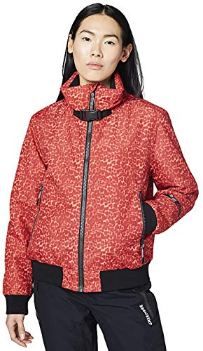 Chiemsee Damen Jacke im angesagten Blouson-Schnitt und All-Over-Print, Red/Dark Red AO, L, 1061702