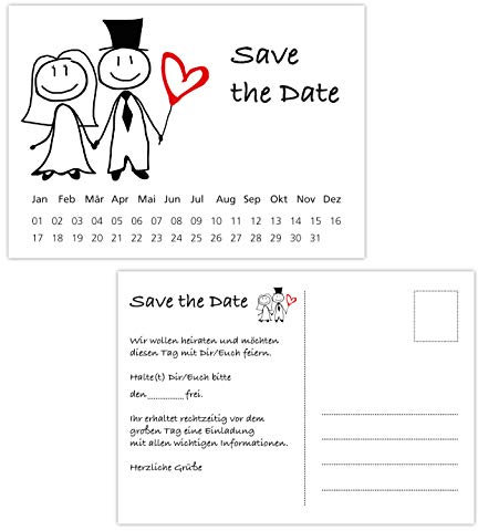Clever Pool Postkarten Save the Date Karten, Hochzeit, Wedding, Hochzeitsleinladungen, Terminplanung Hochzeitsfeier (35 Karten Brautpaar)