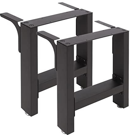 Wiltec Bankkufen aus Stahl 2er Set Vierkantrohren 30x43 cm schwarz pulverbeschichtet Bankgestell Bankbeine Tischbeine Tischgestell