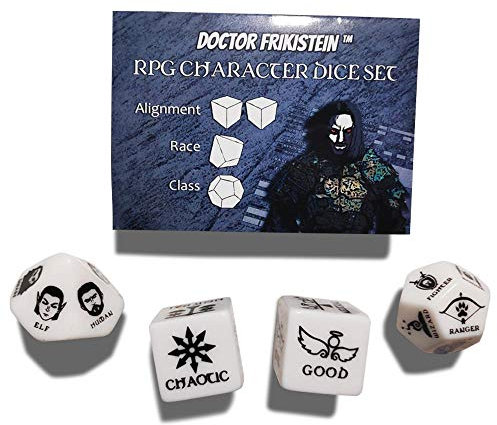 RPG Character dice Set | 4 x 25mm Würfel zur Charaktererstellung | KOMPATIBEL mit D&D, Pathfinder und Fantasy-Rollenspielen