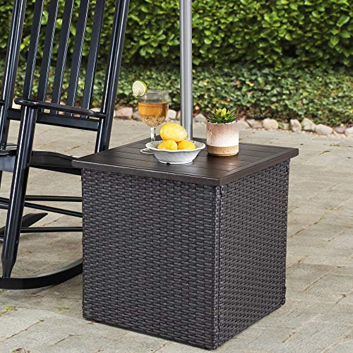 Sunjoy Kombi-Schirmständer, Beistelltisch, Stahlgeflecht, Braun, 1 Stück