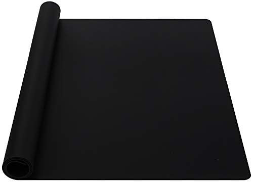 Webake Extra große Silikonmatte für die Arbeitsplatte, Mehrzweck-Antihaftbeschichtung, hitzebeständige Matte, 60 x 40 cm, zum Backen, Ausrollen von Teig, Fondant, Handwerk, Schmuck (schwarz)