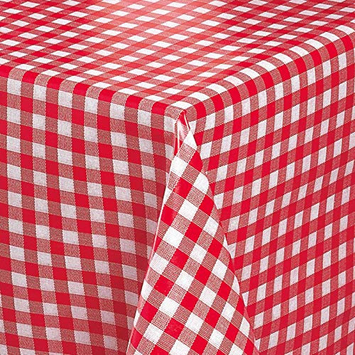 Melody Wachstuch Tischdecke abwaschbar 260 x 140 cm eckig karo rot für Sommer Outdoor #1112-02