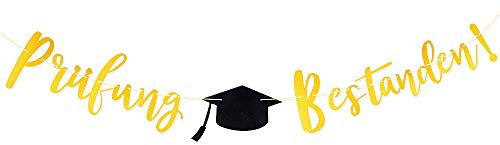 VINFUTUR Prüfung Bestanden Girlande Hängende Gratulation Banner Glückwunsch Deko für Abitur Studium Abschluss Party