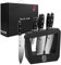 TUO Kitchen Knife Set with Wooden Block, Knife Block Sets 7 Piece Professional Full Tang Handle with German High Carbon Stainless Steel - Black Hawk Series