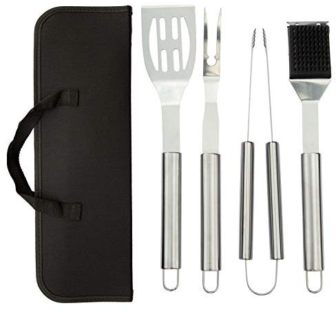 TAINO Grillbesteck-Set 5-teilig Edelstahl Tragetasche Grillzubehör BBQ-Zubehör Accessoire Camping