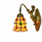 Tiffany Lamp Orange Wall Lamps Stained Glass and Crystal Beads Warm Style Candle Stick Handmade Lampshade 6 Inches