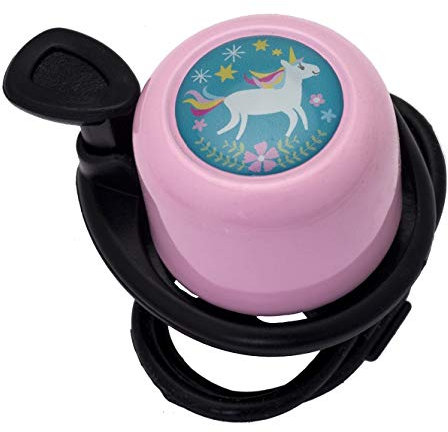 Liix Fahrradklingel Colour Bell Scooter Bell Happy Unicorn Einhorn Motiv für Kinder und Erwachsene für alle gängigen Lenkertypen (Scooter Bell, Rosa)