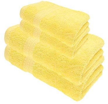 Julie Julsen Bio Duschtuch-Set 4 TLG. 2 Dusch- 2 Handtücher Gelb 100% Baumwolle Frotte 550g/m²
