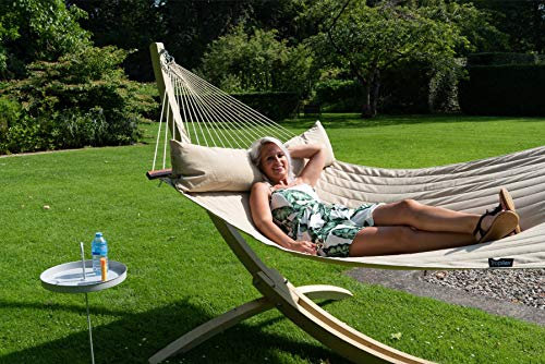 Tropilex Südamerikanische Hängematte Single mit Gestell | Handgefertigt | Fairtrade | 8 Stile & 10 Farben zur Auswahl | Flexibel & Belastbar | Perfekt für den Garten, Camping und auf Reisen geeignet