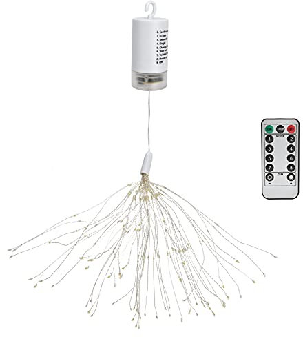 Feuerwerk Lichter, Led Kupferdraht Lichterketten 8 Modi Lichterkette mit Fernbedienung Hochzeit Weihnachten Hängeleuchten für Party Patio Gartendekoration(Buntes