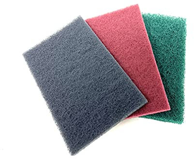 Polierpad Poliervlies Set Handpad Schleifvlies Vlies Vliespads Schleifpad Lackvorbereitung Lackierer nass trocken schleifen Vlies Schleifschwamm für Holz Metall Lack Edelstahl Geländer
