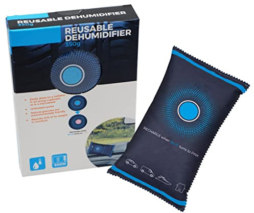 UKB4C SoAuto Reusable Car Dehumidifier Clear Eliminates Foggy Windscreen Moisture Damp Absorber Caravan Van Silica Gel 350g Bag