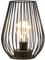 TRIROCKS Metal Battery Operated Table Lamp 21cm Tall Cage Shape Cordless Lanterns with Warm Fairy Lights Bulb for Patio Garden Bedside Wedding Hallway Indoor Outdoor (Black)