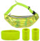 Gürteltasche Damen Grün PU Bauchtasche Wasserdicht Hüfttasche Verstellbarer Schultertaschen mit Fluoreszierend Farbe Armbänder und Stirnband für 80er 90er Kostüm Party Fasching Karneval usw.